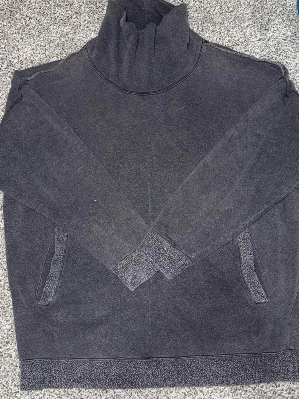 Free People Charcoal Mock Neck Pullover Sweater